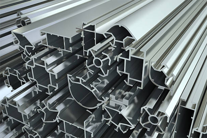 Profiles for exhibition designs close-up. 3d illustration.